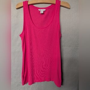 Tommy Bahama Hot Pink Ribbed Scoop Tank Top Size L